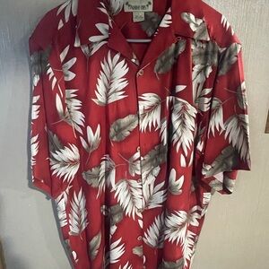 Paradise Coves Men's Red Hawaiian Shirt SZ Large